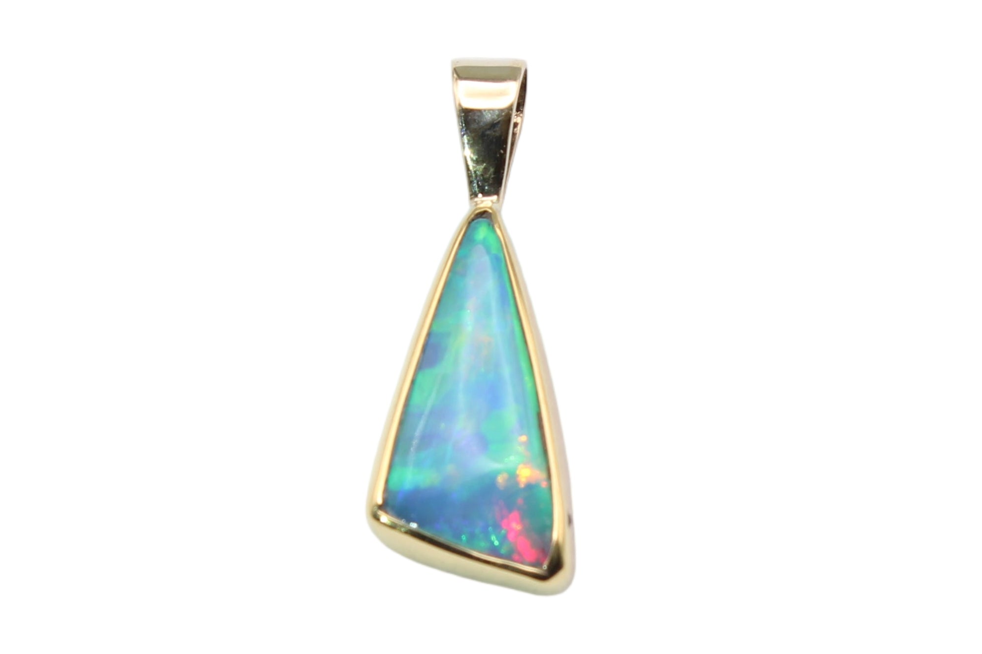 October Birthstone Pendant | Genuine Ethiopian Opal in Gold