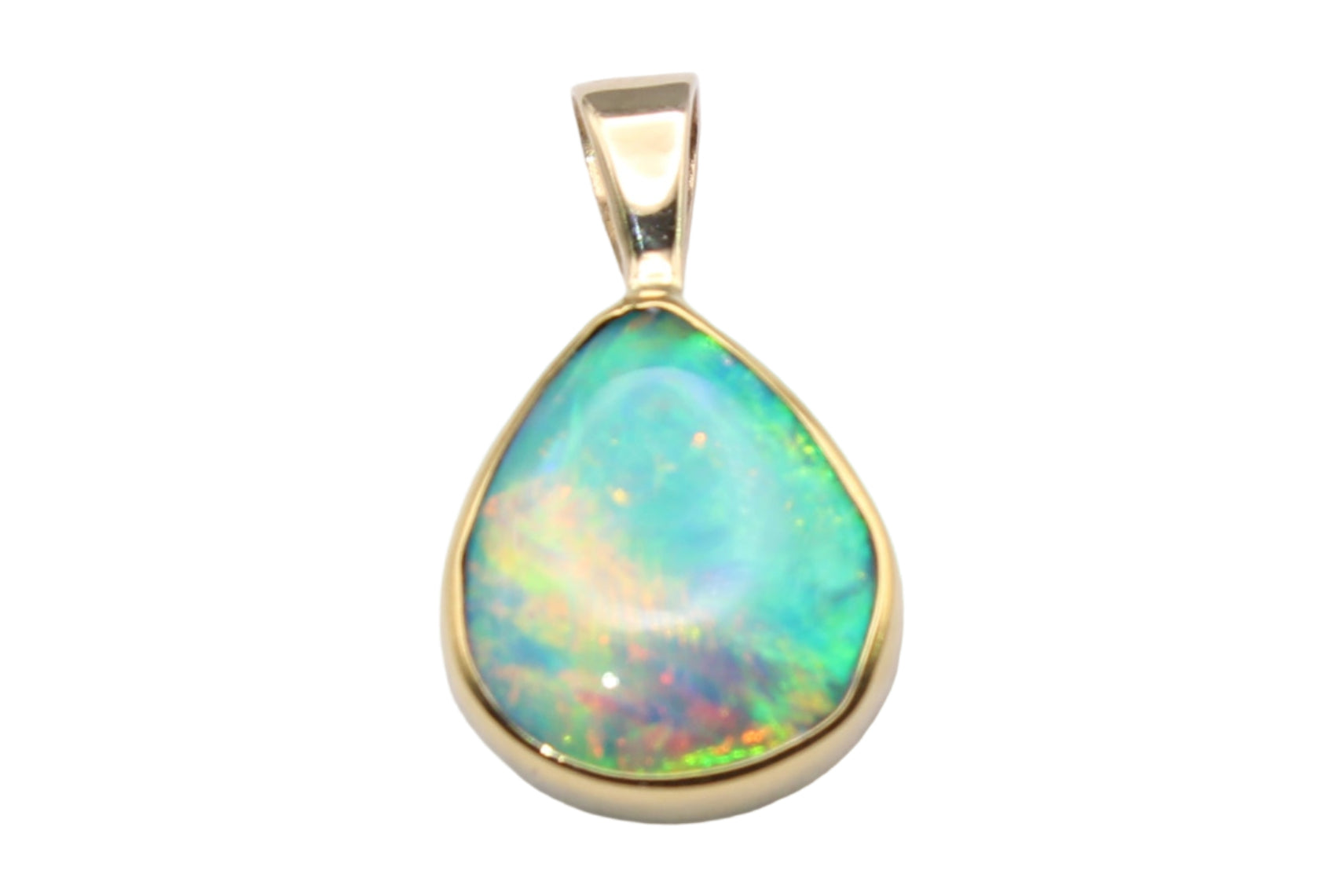 Unique Play-of-Color Ethiopian Opal Pendant | 22k & 14k Gold