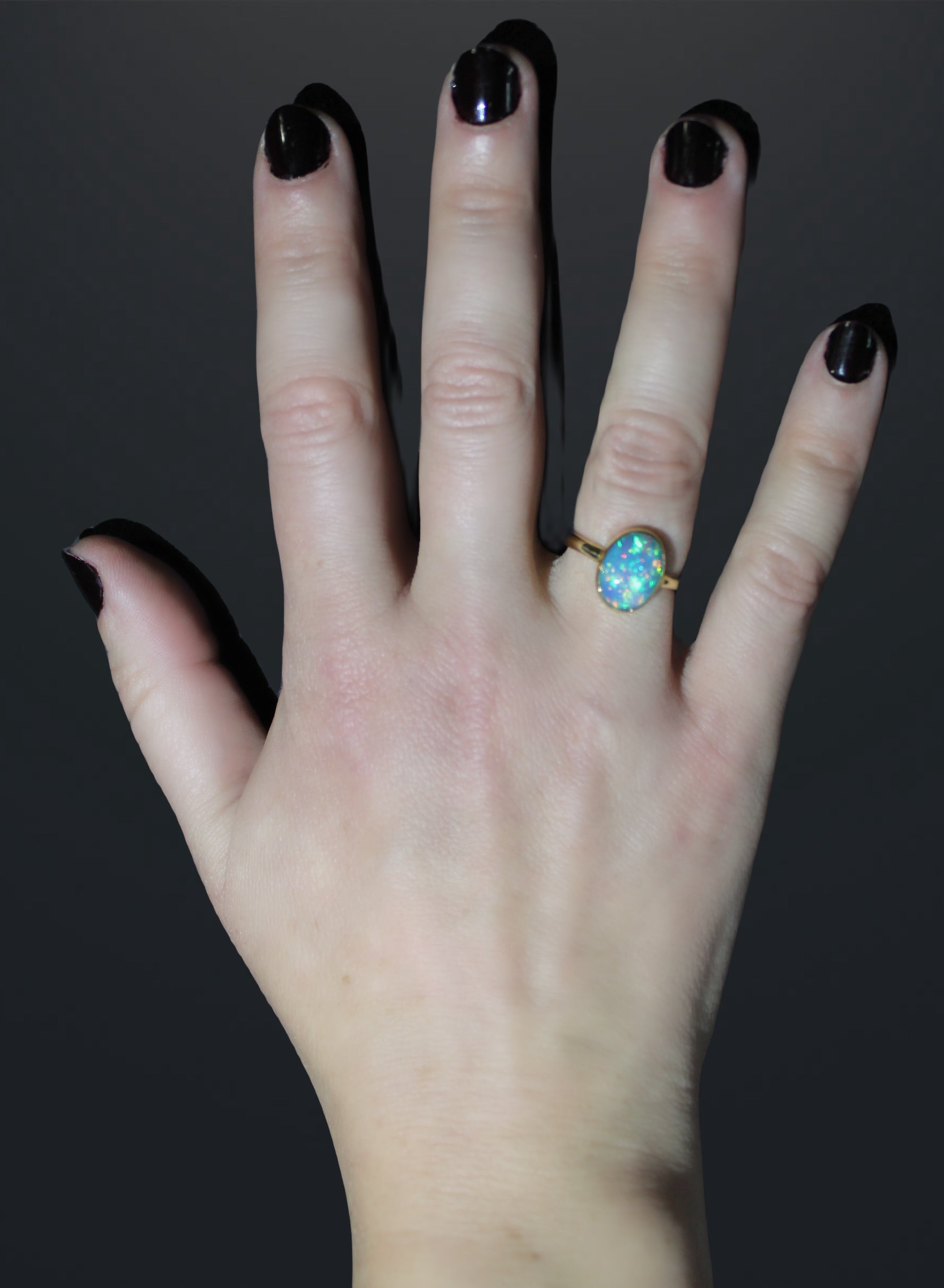 Heirloom Ethiopian Opal Ring | Handcrafted 22k Gold Bezel