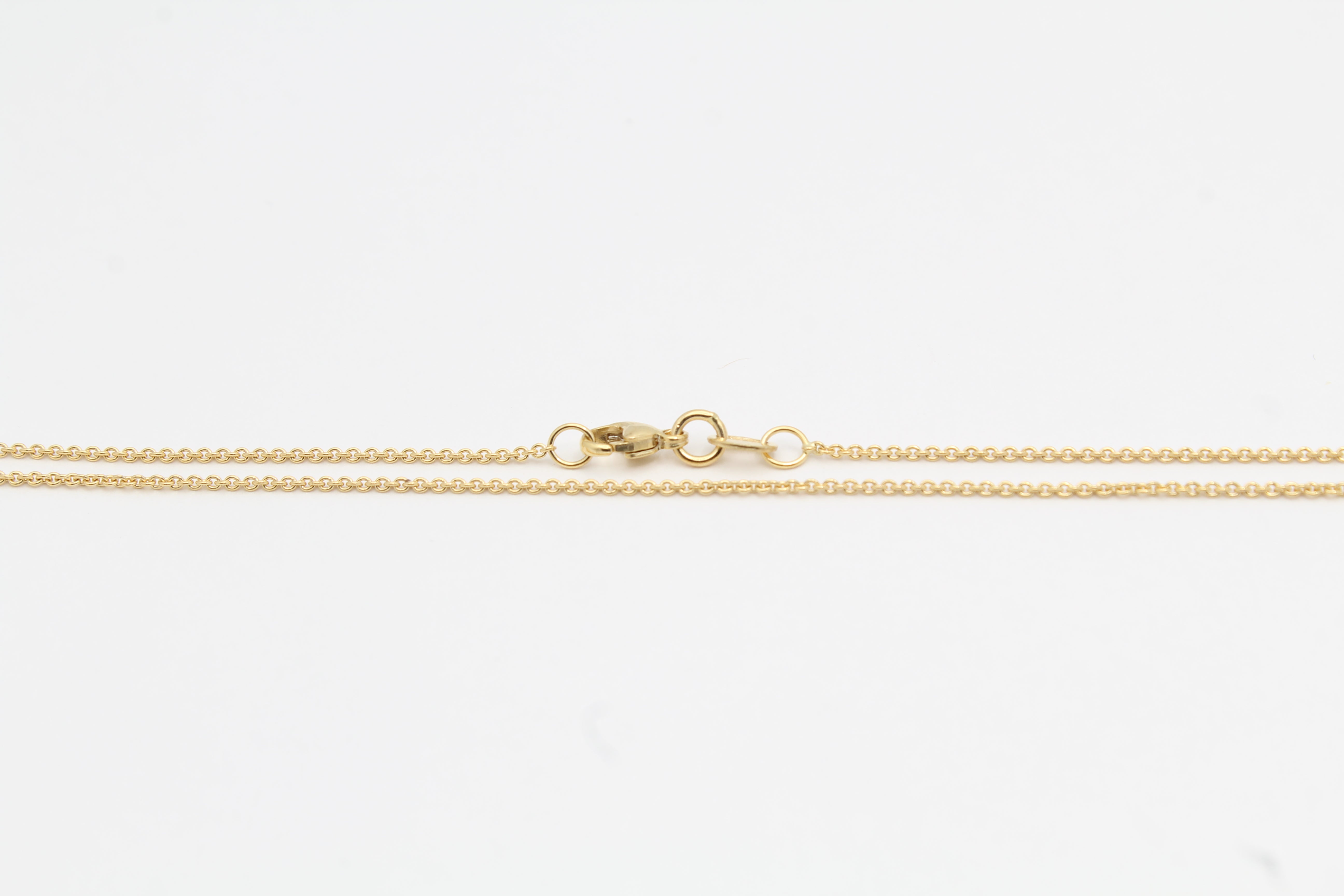 A 16 inch 14 karat gold cable chain with lobster clasp