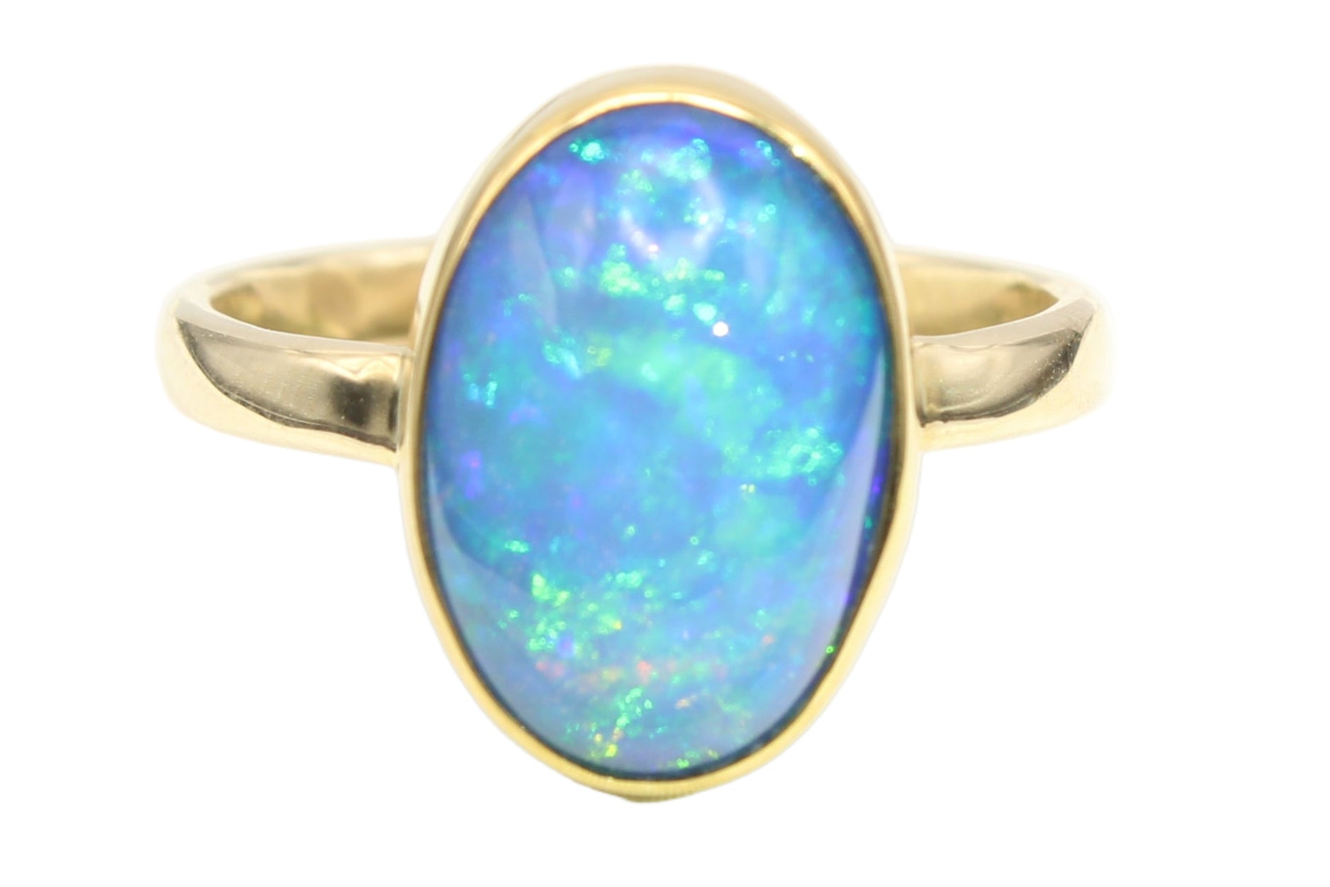 Heirloom Ethiopian Opal Ring | Handcrafted 22k Gold Bezel