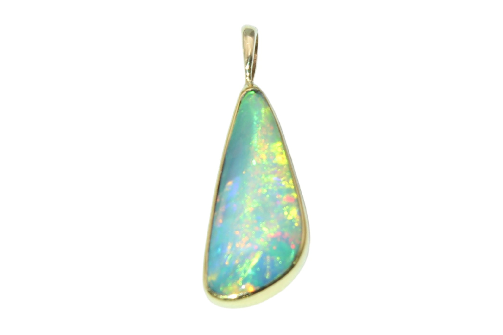 Radiant Ethiopian Opal Pendant | Solid Gold Design