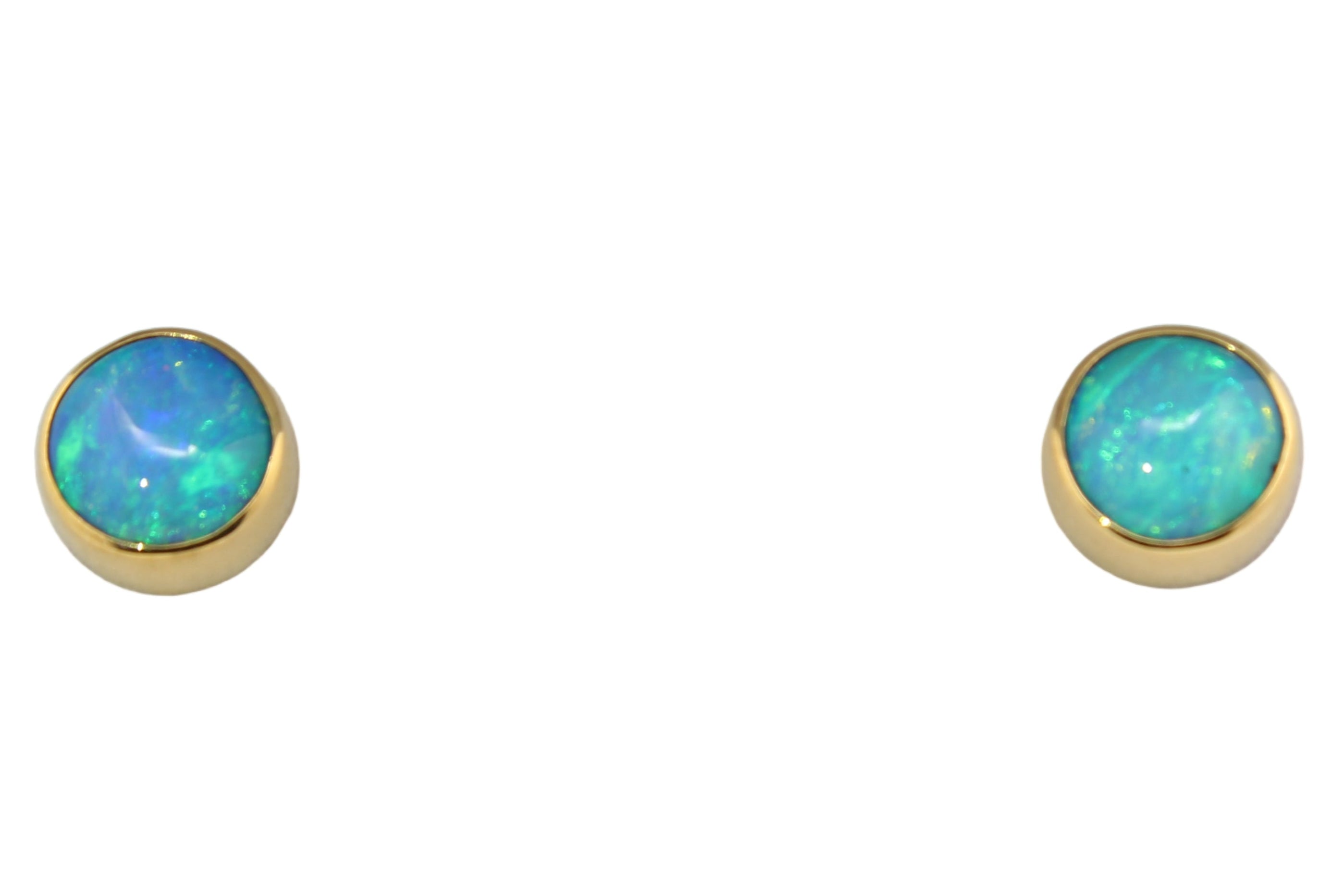 Fire of Ethiopia Opal Studs | Artisan 22k Gold Earrings