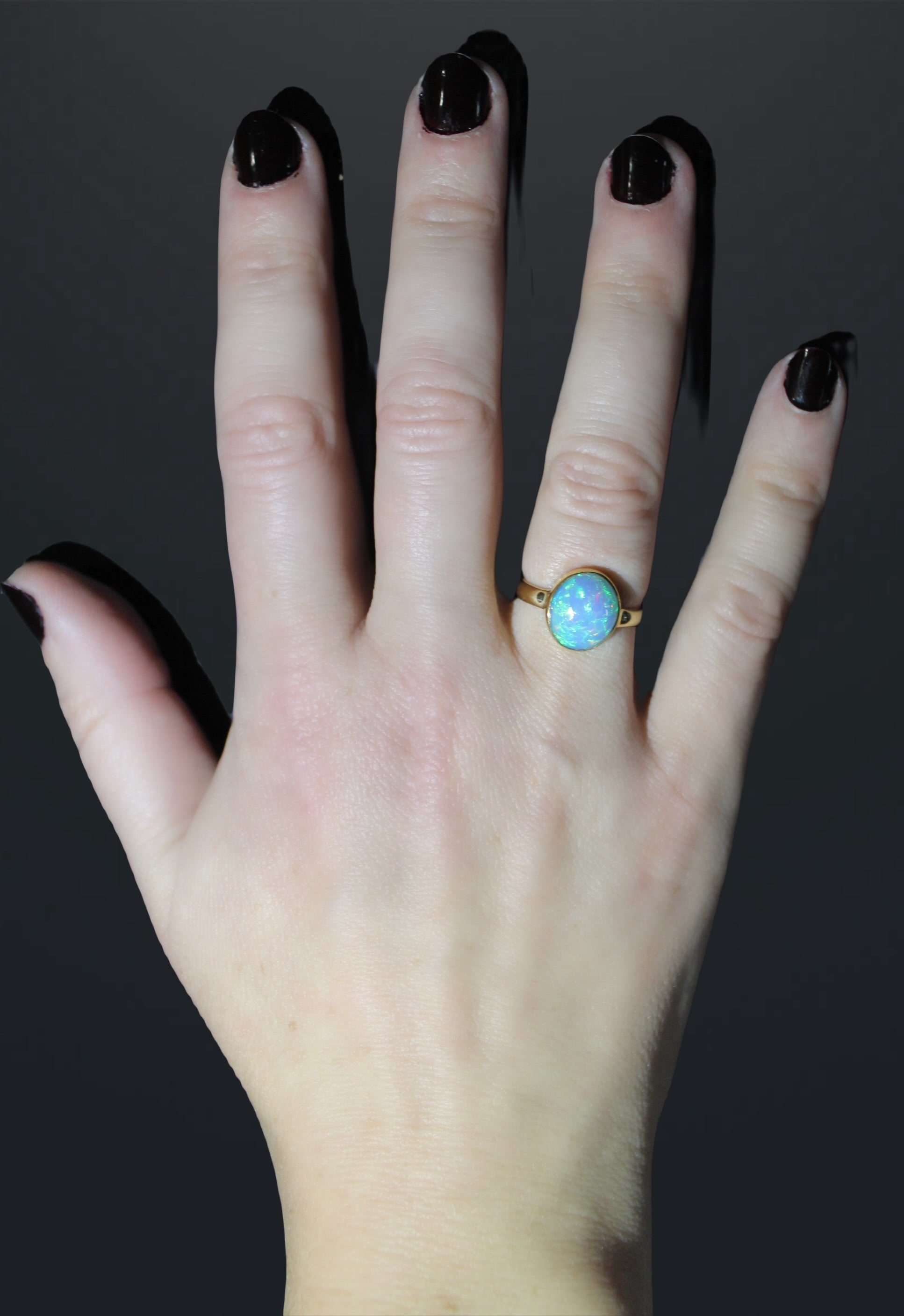Living Fire Ethiopian Opal Ring | Unique Play-of-Color in Gold